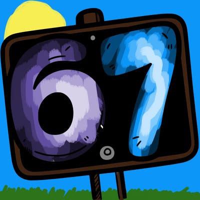 a sign that says 6 7