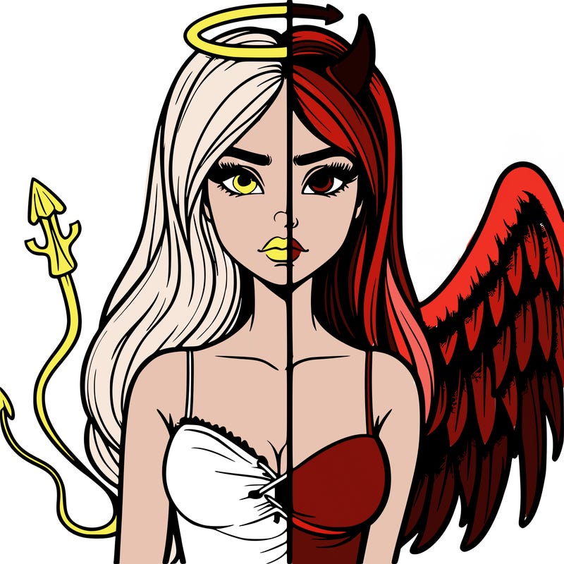 devil vs angel realistic girl