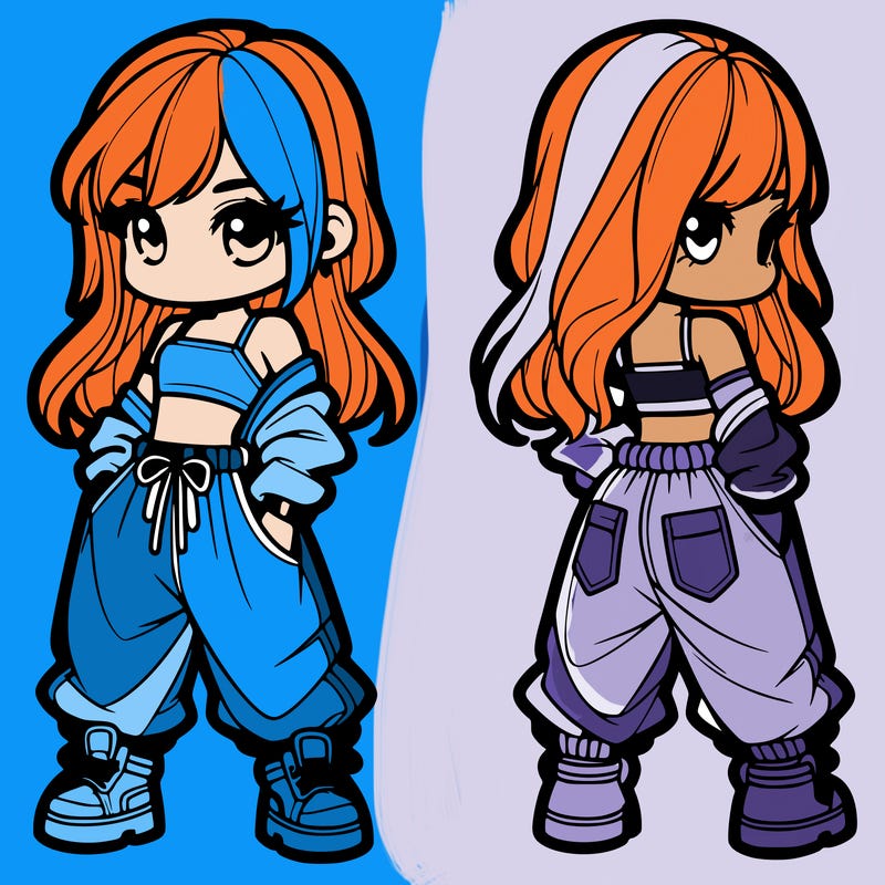 girl in crop top and baggy pants