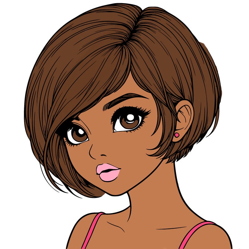realistic girl with really short hair