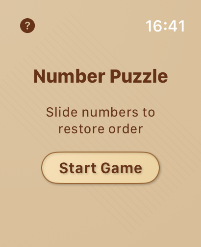Number Puzzle for Watch - Start screen of the Number Puzzle for Watch app showing a Start Game button