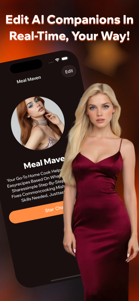 Lumin - AI Partner - Interface showing real-time customization of an AI companion profile in the Lumin app