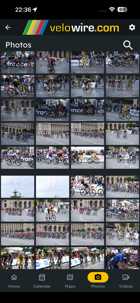 velowire - A gallery of professional road cycling race photos in the velowire app.