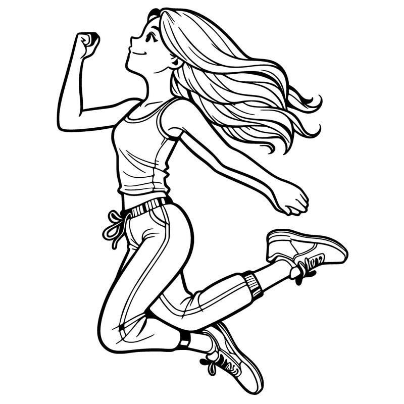 jumping woman