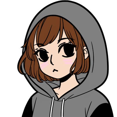 girl with short hair in hoodie