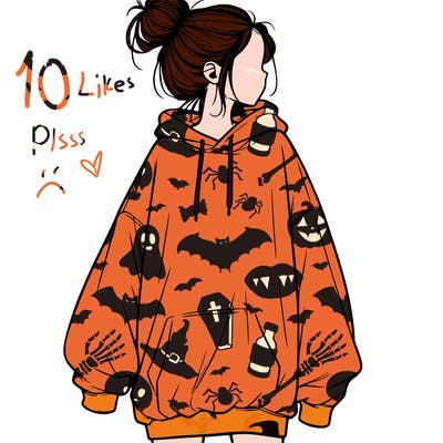 realistic girl with a oversized sweatshirt on and a bun