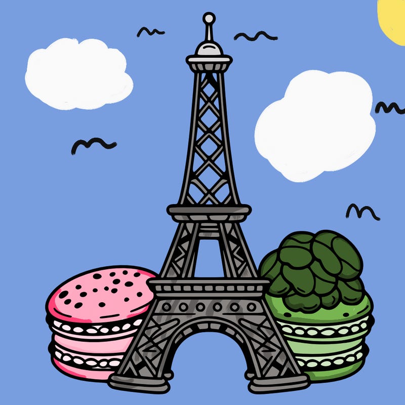 eiffel tower with macrons