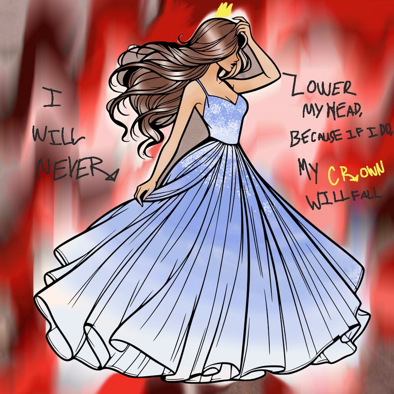 realistic woman with dress flowing in the wind