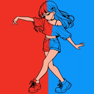 realistic girl danceing