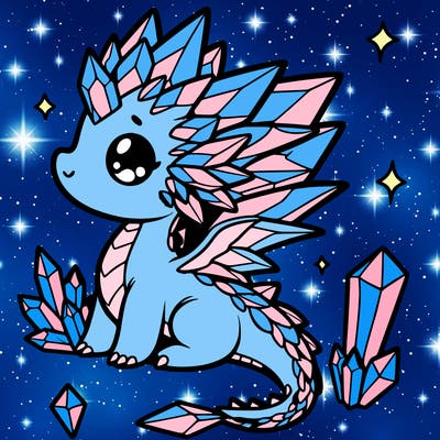 little cute crystal dragon