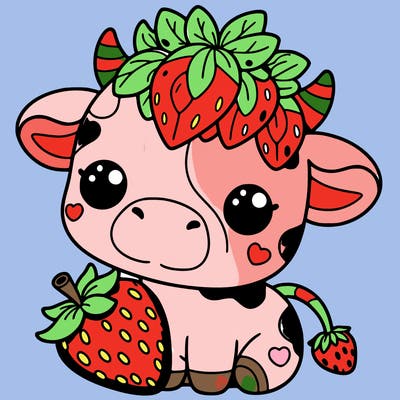 cute strawberry cow