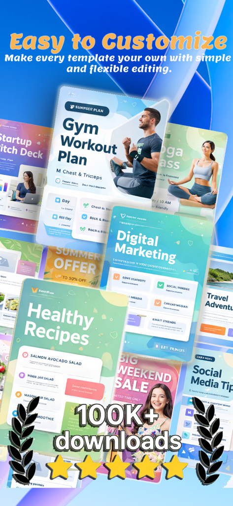 Canvas Template & Design Maker - Plantillas personalizables para redes sociales y marketing en la aplicación Canvas Design Maker