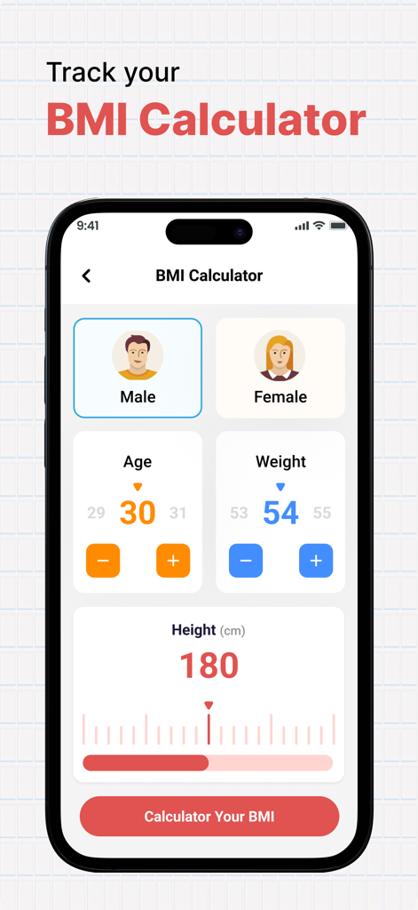PulseX : Heart Rate Monitor - PulseX app BMI calculator interface showing inputs for gender age weight and height