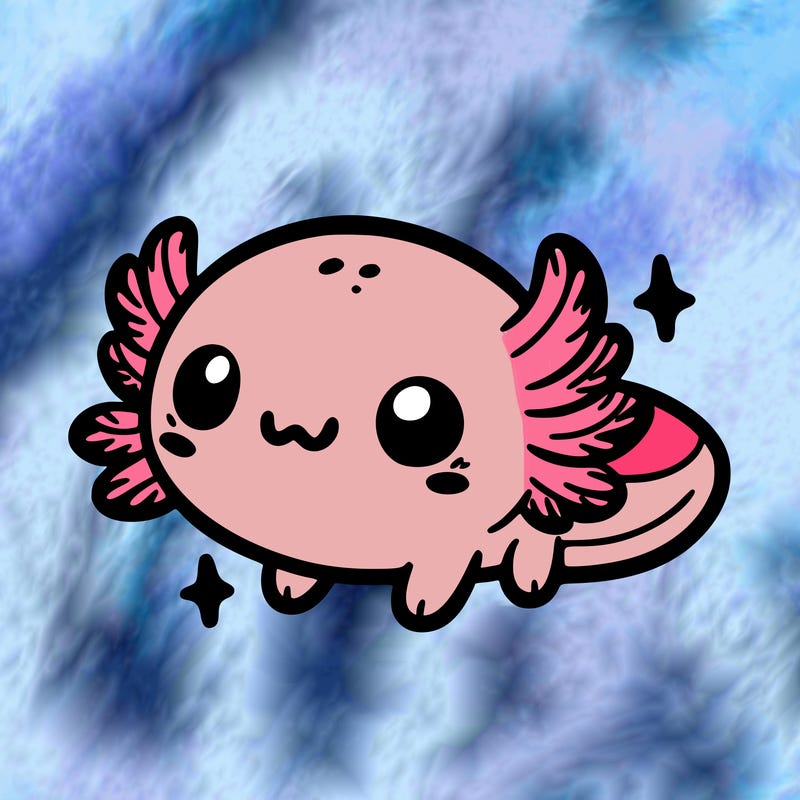 cute easy baby axolotl