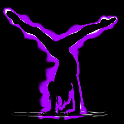 realistic gymnastic hand stand girl in four splits
