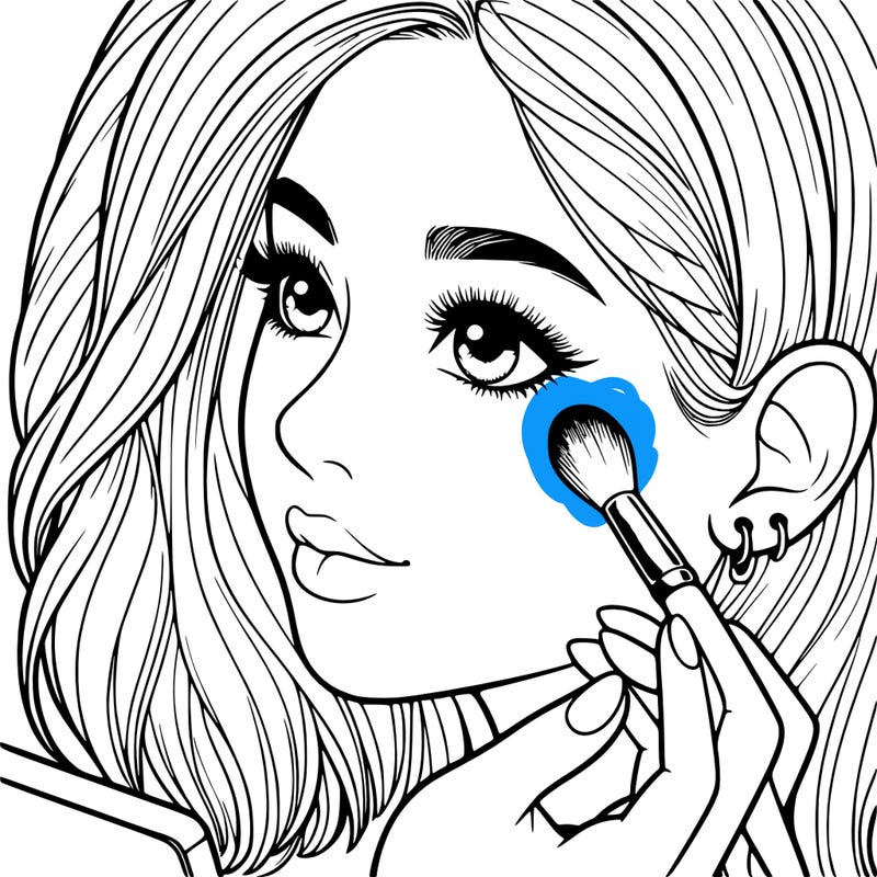 a realistic girl doing her makeup