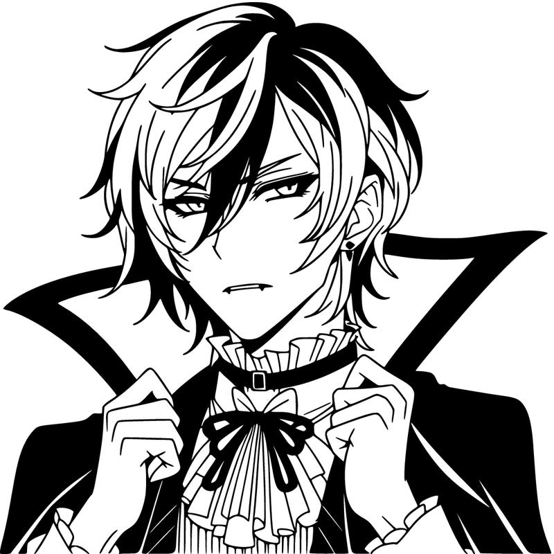 gothic man anime vampire