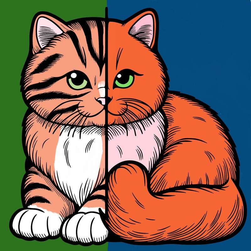 realistic split cat