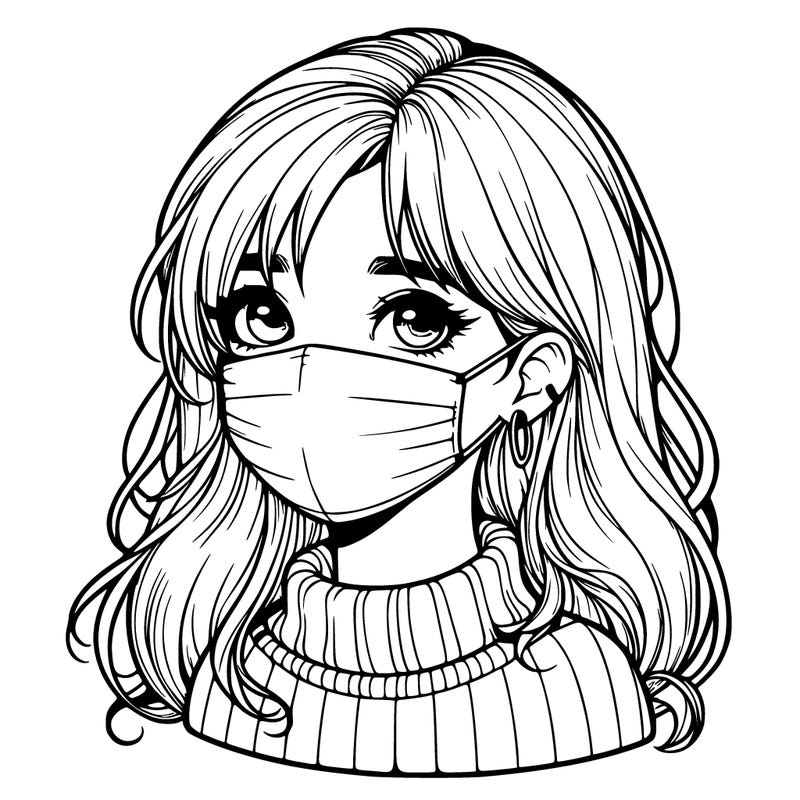 realistic girl with a mask on