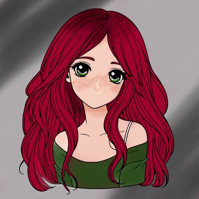 realistic girl with long hair