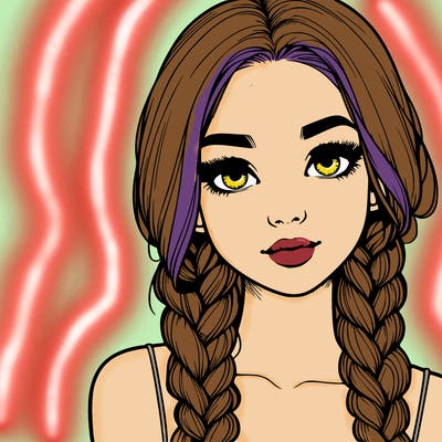 realistic girl with braids