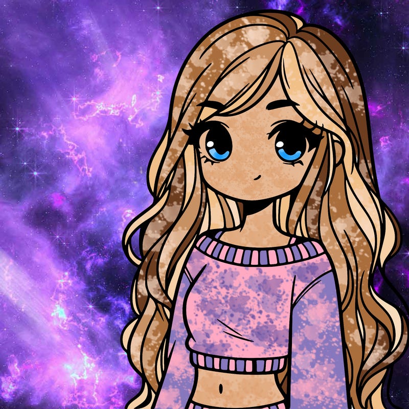 girl with long hair and a crop top with a sweater