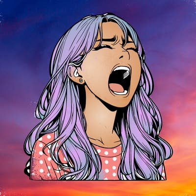screaming realistic, girl