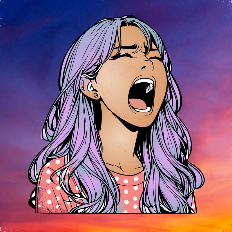 screaming realistic, girl