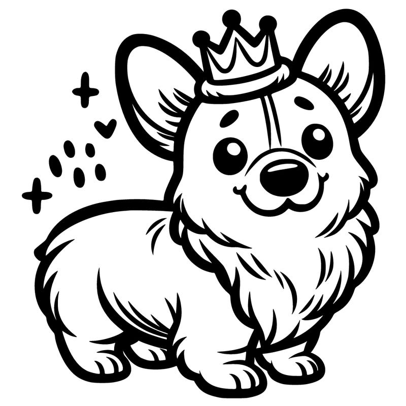 corgi with a crown