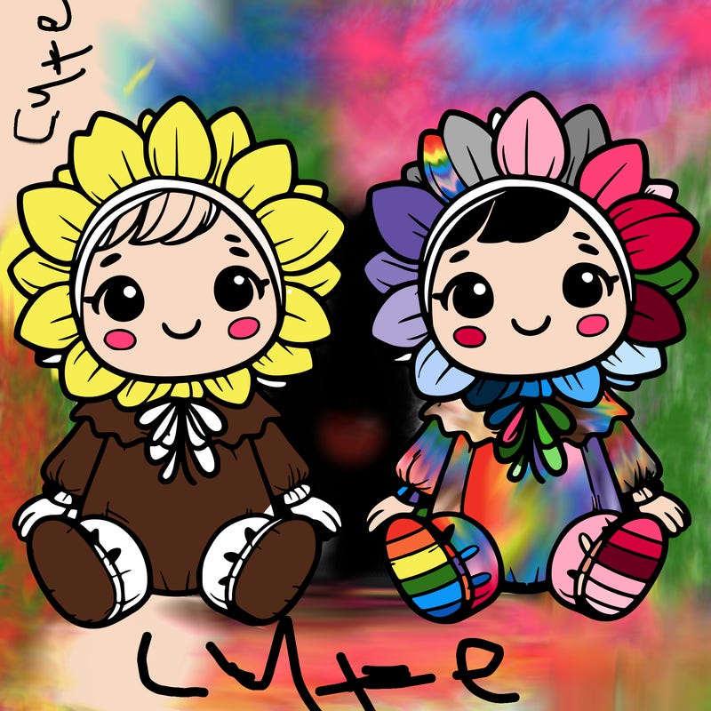 cute little baby in a sunflower costumes