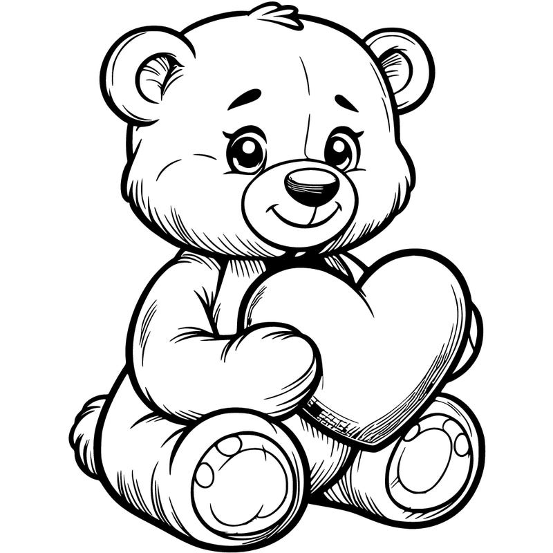 a realistic stuffed bear holding a heart.