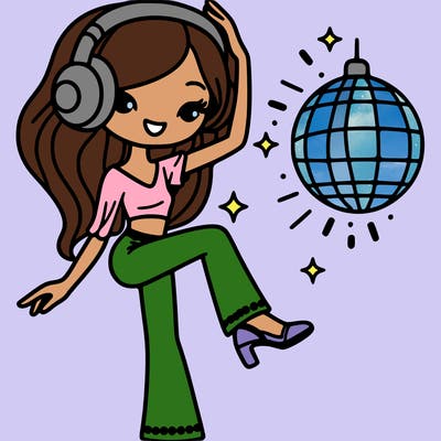 dancer with a disco ball