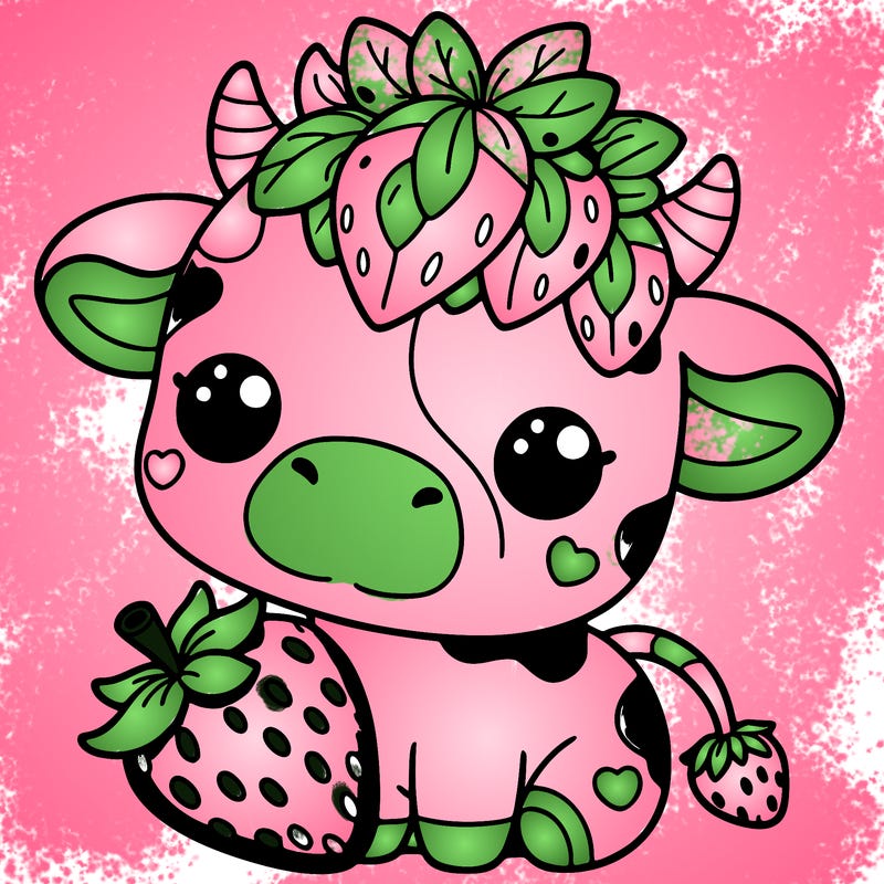 cute strawberry cow