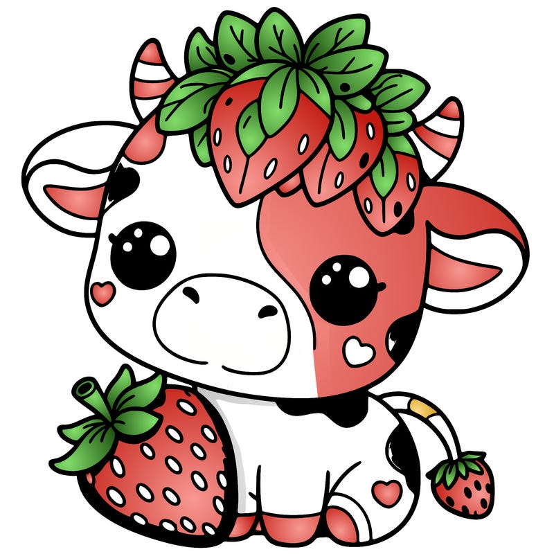 cute strawberry cow