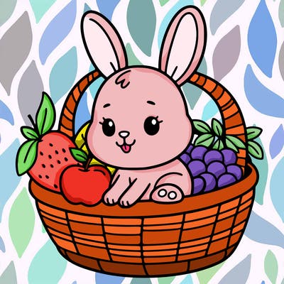 bunny in a fruit basket