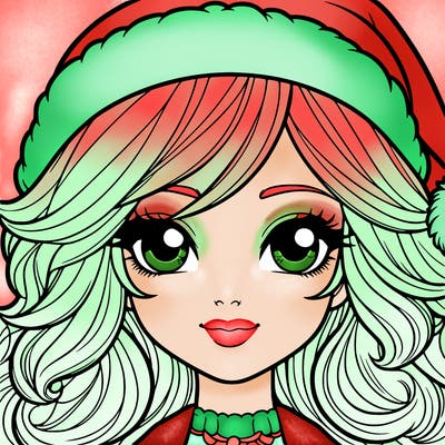 realistic christmas girl