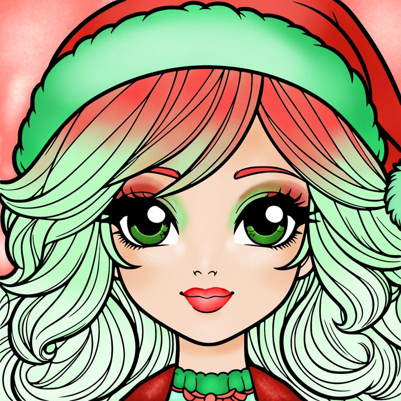 realistic christmas girl