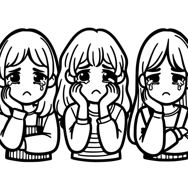 3 girls sad