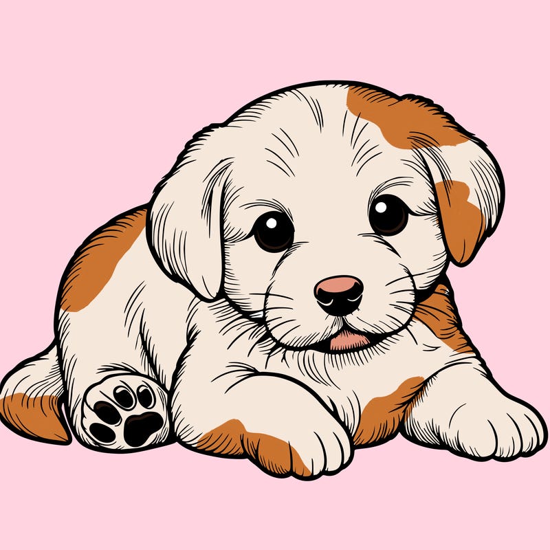 a cute realistic puppy