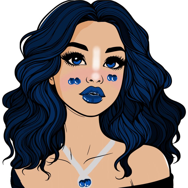 realistic girl with wavy hair and lips