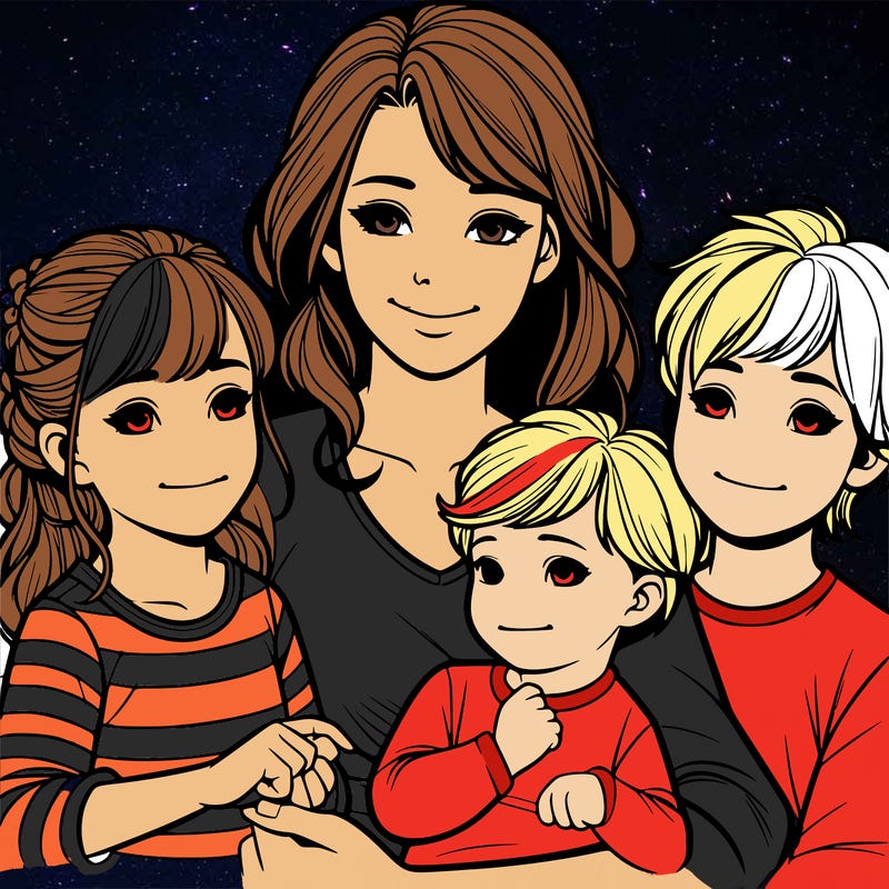 realistic mom and 3 kids