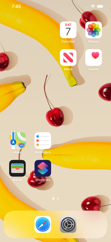 ・ (Yidget) - 미적 과일 배경화면과 투명 위젯이 있는 맞춤 iPhone 홈 화면