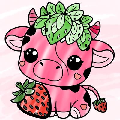 cute strawberry cow