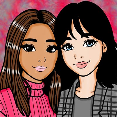 asian woman being in a couple with a latina woman realistic