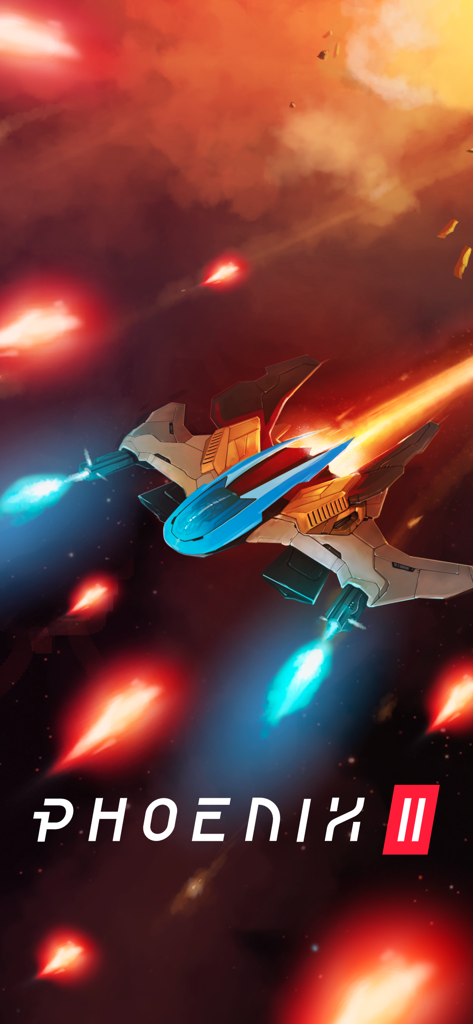 Phoenix 2 - Futuristic spaceship engaging in a fiery space battle in Phoenix 2.