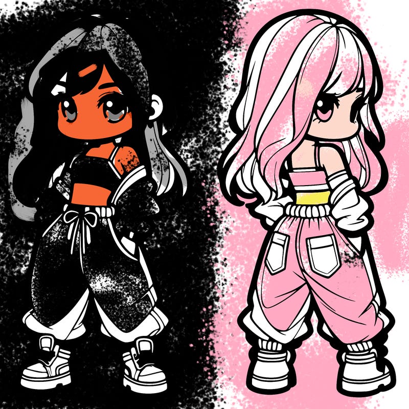 girl in crop top and baggy pants