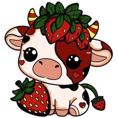 cute strawberry cow