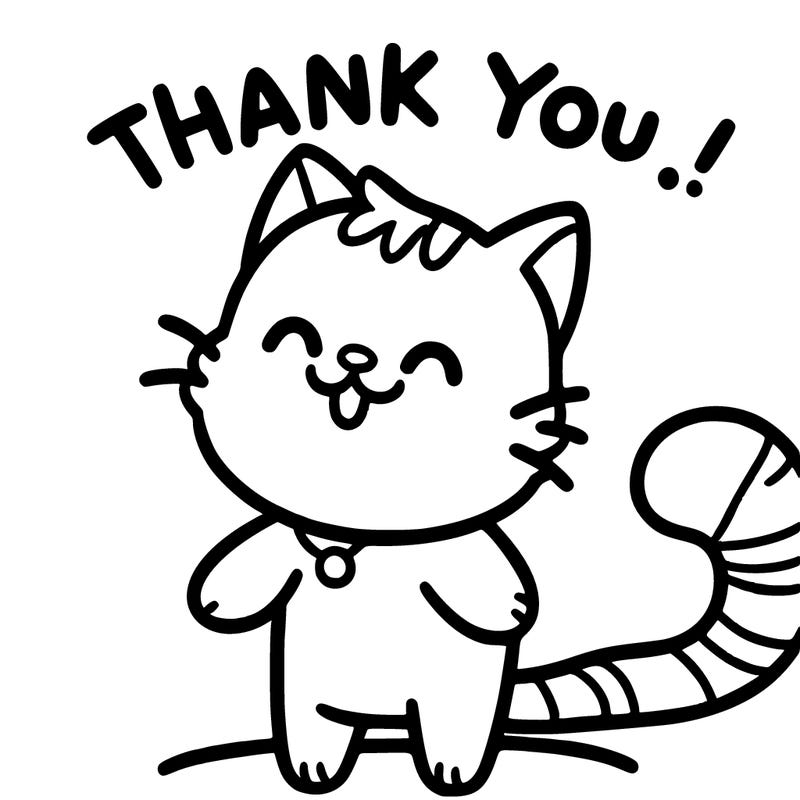 cat saying thanks