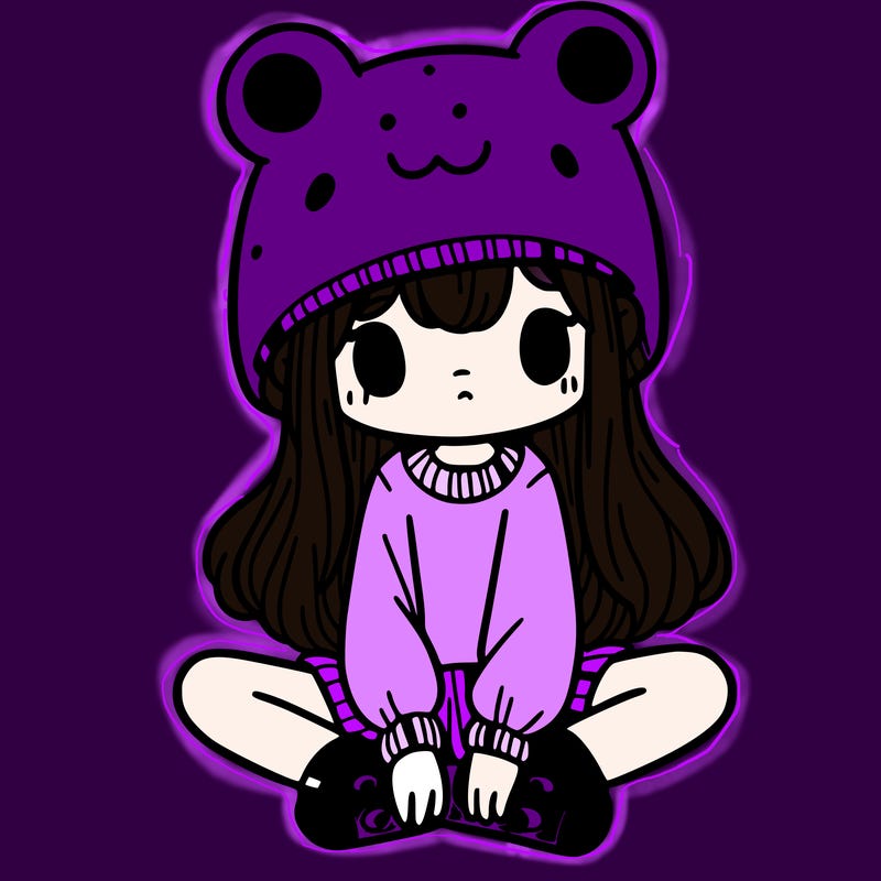 a girl wearing a frog hat and some frog socks