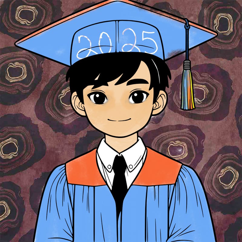 asian person graduating from school realistic